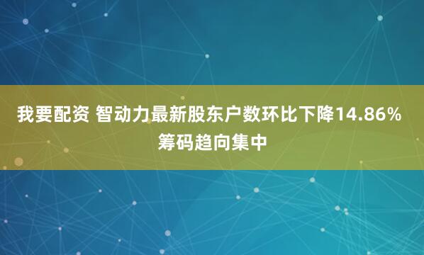 我要配资 智动力最新股东户数环比下降14.86% 筹码趋向集中